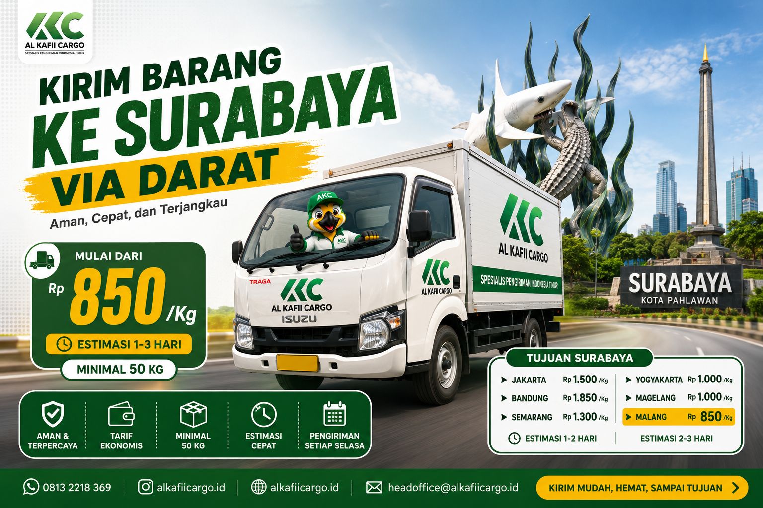 Kirim Barang ke Surabaya via Darat, Lebih Hemat Bersama Al Kafii Cargo